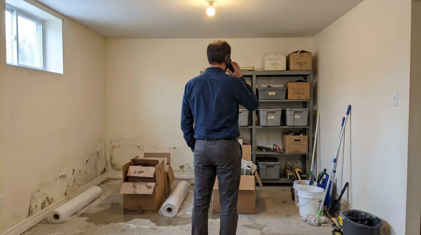 Deux personnes assises de dos à une table de travail dans un bureau lumineux de Montréal, consultant ensemble des documents et un ordinateur portable